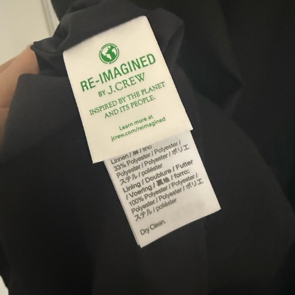 EUC J. Crew Stretch Linen Blend Spaghetti Strap Black Midi Dress Size 10 - Picture 4 of 6